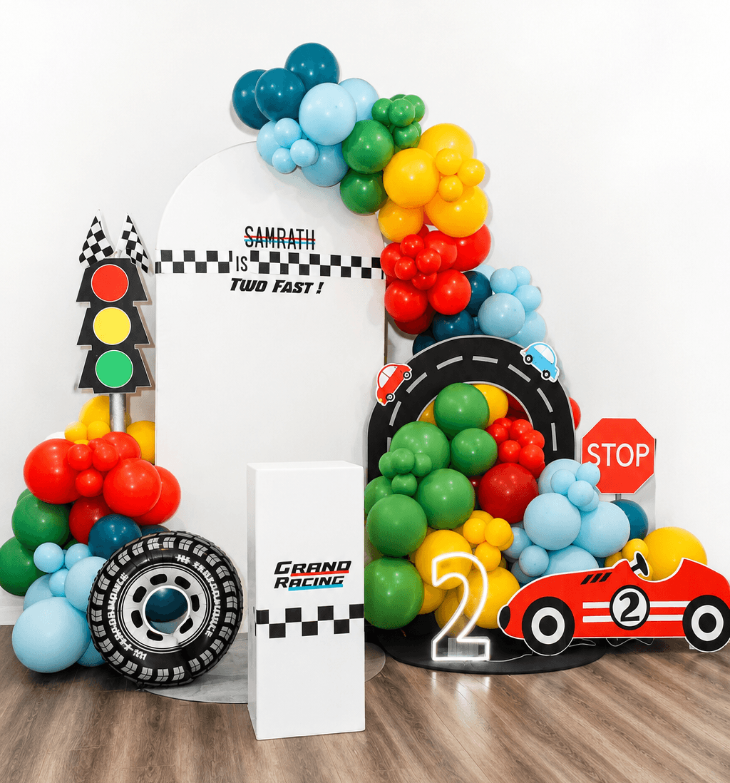 Samrath is TWO FAST!A fun-filled race car themed 2nd birthday setup